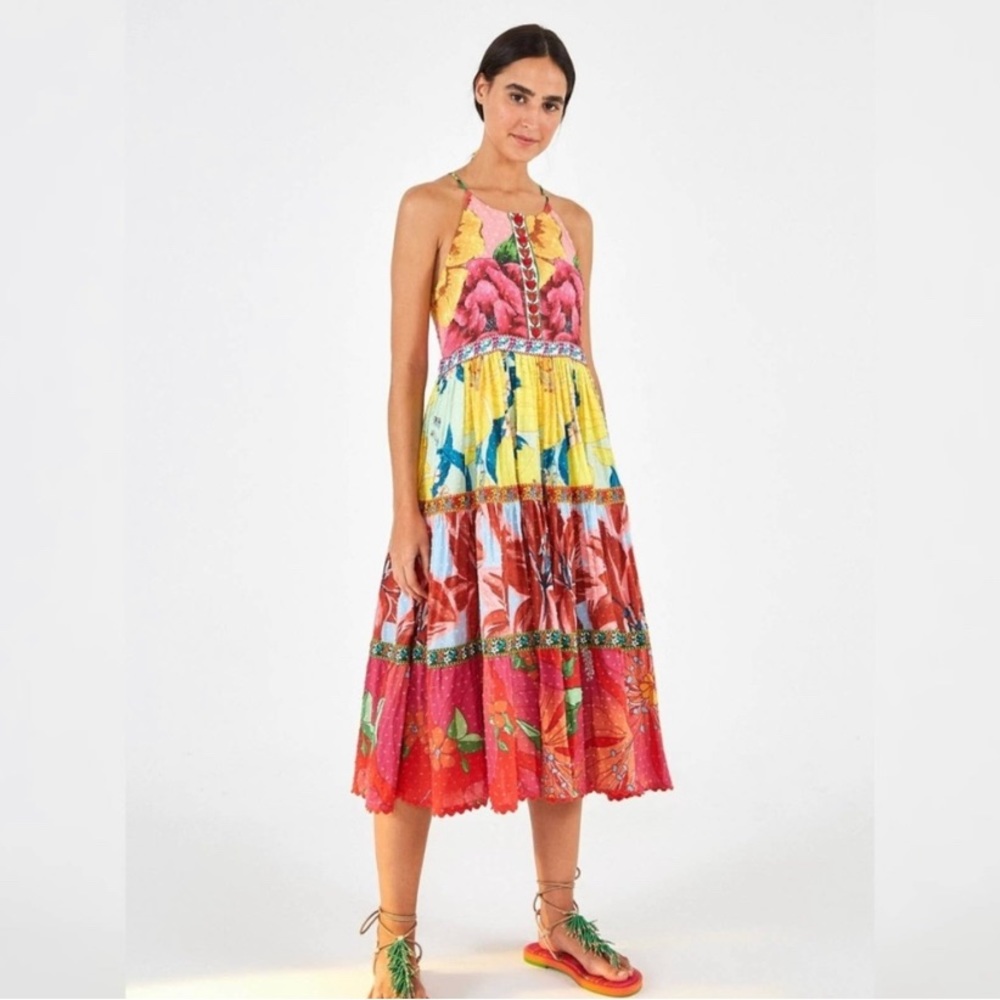 NWT Farm Rio Mixed Garden Midi dress.